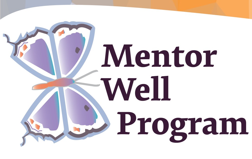 Butterfly visual with text "Mentor Well program"